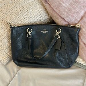 Coach Black Pebbled Leather Shoulder Bag
